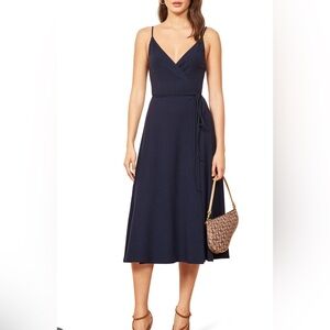 Reformation Navy Midi Dress